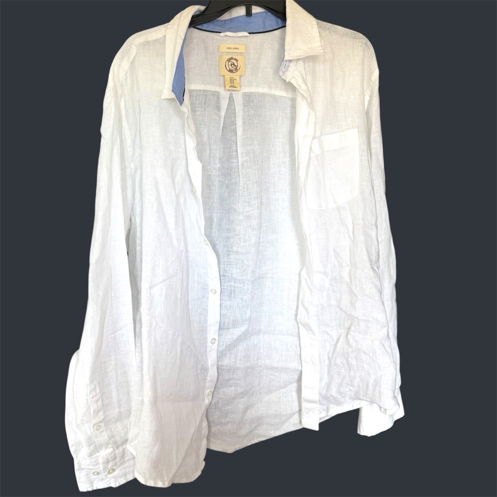 Panama Jack Linen White Casual Button Down Shirt